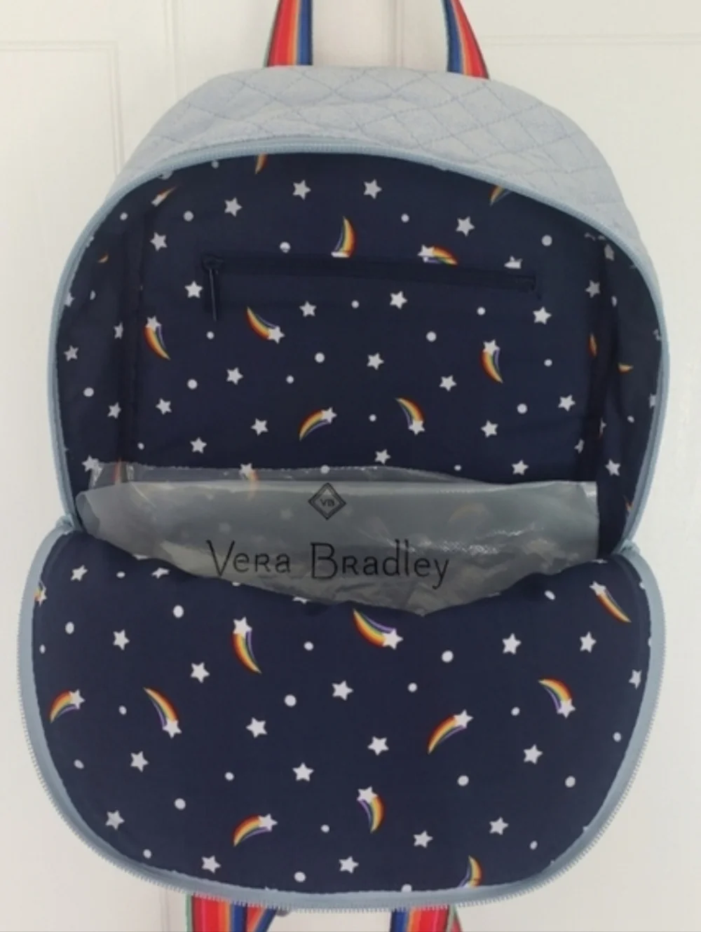 Vera Bradley Quilted Denim Mini Tote Pack Backpack Bright Pride Stripe